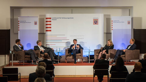 Das Podium des 22. Herbstgesprächs 2021 im HMdIS