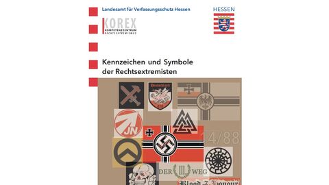 Coverbild der Broschüre - Kennzeichen und Symbole der Rechtsextremisten