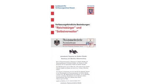 Coverbild der Broschüre - Verfassungsfeindliche Bestrebung: "Reichsbürger" und "Selbstverwalter